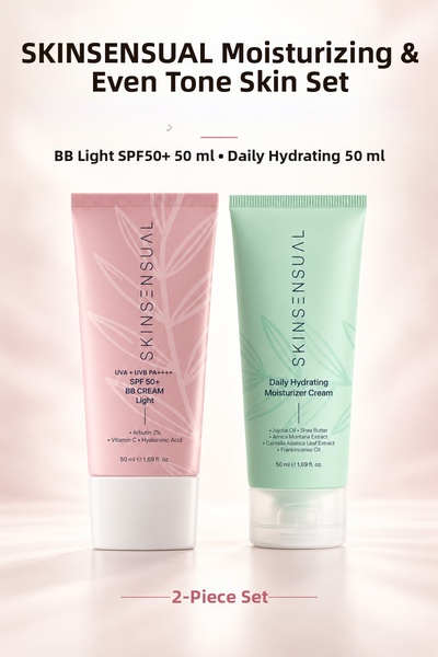 Skin Sensual Moisture & Even-Tone Skin Set - Light Bb Cream Spf50+ & Daily Hy...