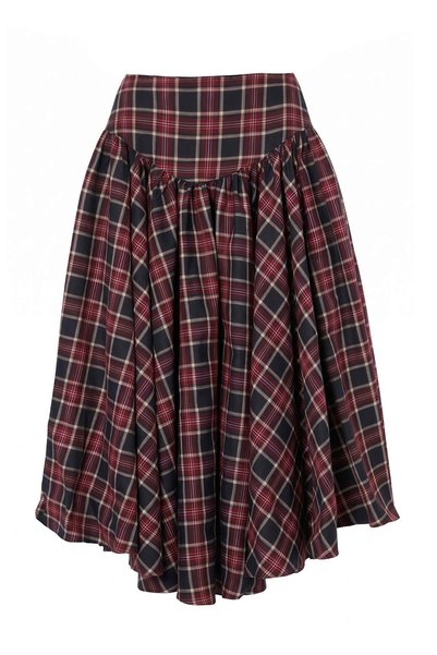 Trendyol Kollektion Roter karierter Maxi-Rock mit Volants TWOAW27ET00169