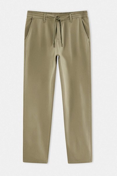 Trendyol Collection بنطلون رجالي من قماش الشينو الجبردين باللون البيج TMNAW27...