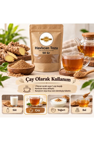 İLMİ ŞİFA Havlıcan Toz (Galangal) Havlıcan Tozu Doğal Öğütülmüş Havlucan 50 Gr