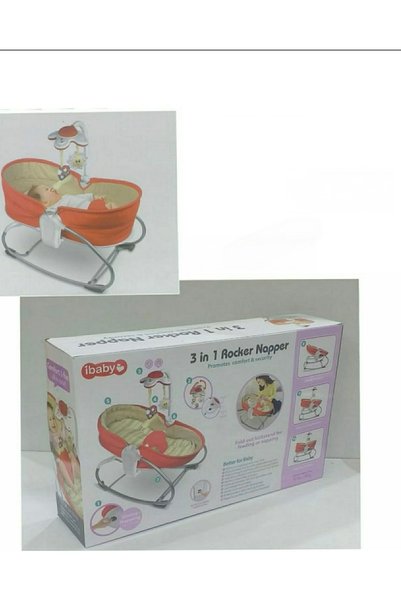 Generic Brand كرسي وسرير هزاز للأطفال 3 في 1 من iBaby - للموسيقى والاهتزاز ال...