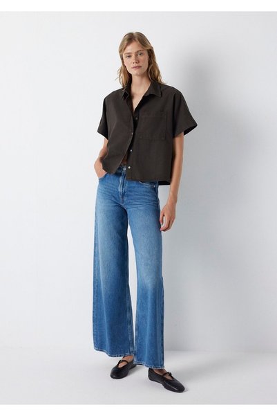 Mavi Linen Blend Brown Shirt Oversize / Wide Cut 1211540-91100
