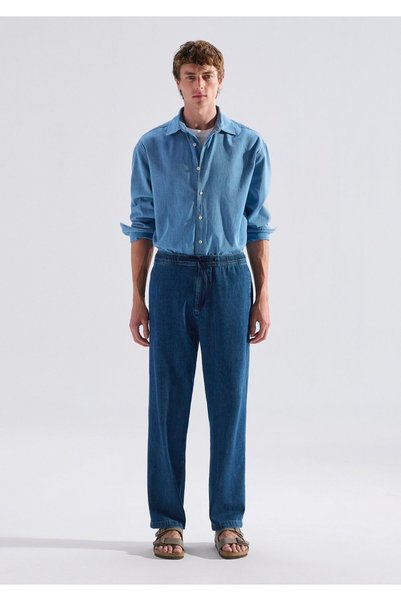 Mavi Andros Edition Indigo Mavisi Keten Karışımlı Jean Pantolon 0021045-A3880