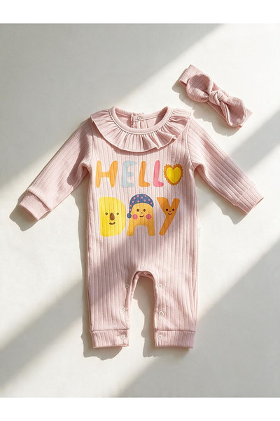 mandalinsbaby Firfirli Bandanali Baby Girl Jumpsuit