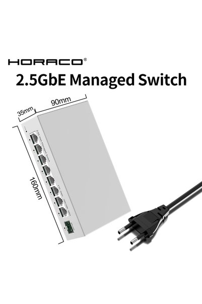 choice2 EU Adapter 2.5GbE Managed Switch 8 Port 2.5GBASE-T Network Switcher 1...
