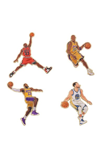 Choice4 One complete set 1-4pcs Basketball Enamel Pin Set Cool Star Professio...