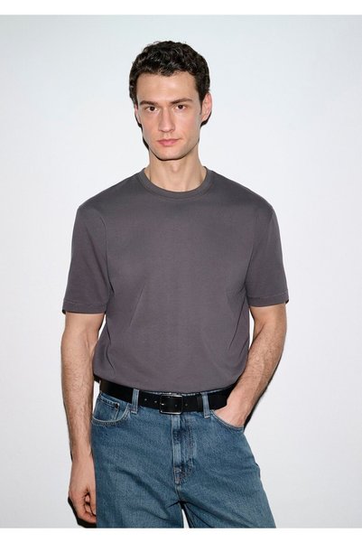 Mavi Gray Basic T-Shirt Loose Fit / Comfortable Loose Cut 0612269-70101