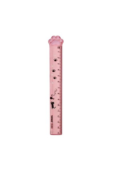 Choice Pink Cute Cat Paw Design Straight Ruler Measurement and Drawing Functi...