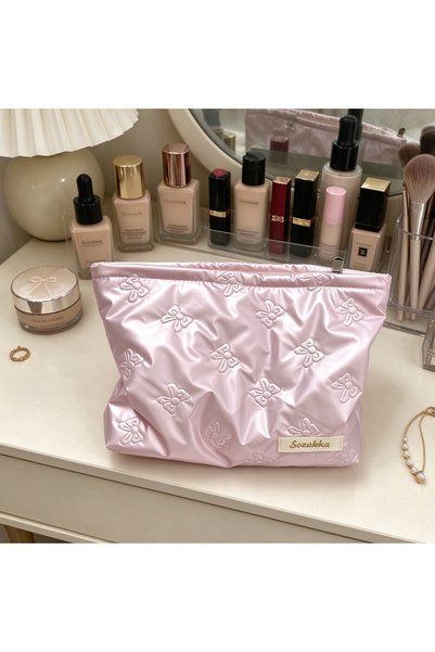 Generic Brand Quilted Diamond Pattern Cosmetic Bag for Women, Cute Clutch, Po...