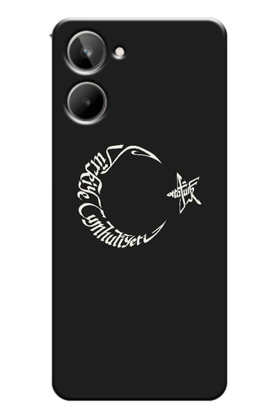 Zebana Realme 10 4g Compatible Case Moon Star and Atatürk Silicone Case (Prin...