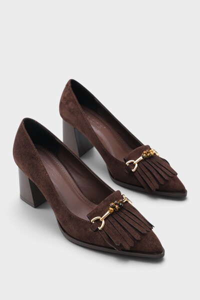Capone Outfitters Pamela Pointed Toe Thick Heeled Women's Stylish Shoes with ...