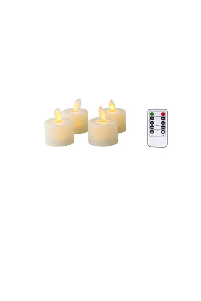 Choice 4 pieces 4 or 6 Flameless Moving Wick Candles With Remote Control Real...