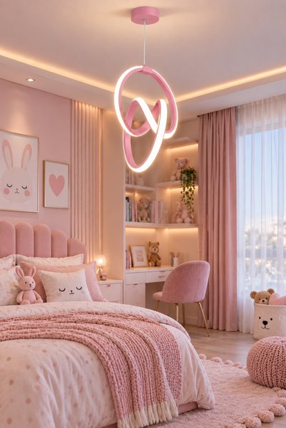 Elektroyou Emily Pembe Tekli Sarkıt Led Beyaz Işık Ultra Ledli Salon Mutfak O...