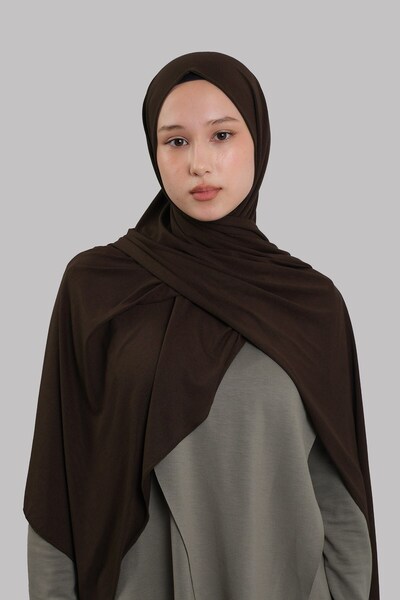 HÜRREMBONE SARAYDAN GELEN GÜZELLİK Brown Plain Classic Shawl Viscose Fabric L...