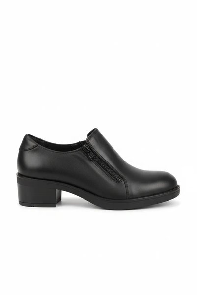 Gondol Genuine Leather Women's Comfortable Heeled Shoes with Zipper and Rubbe...