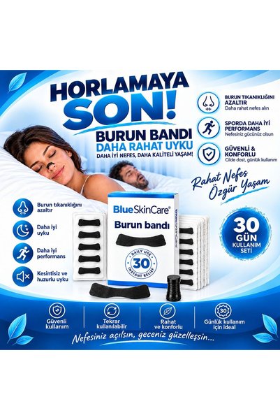 BLUE Skin Care HORLAMA Önleyici Manyetik Burun Bandı seti Horlama Azaltıcı