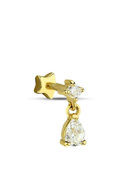 Altınkesesi Altın Damla Sallantılı Kıkırdak Küpe Tragus Helix