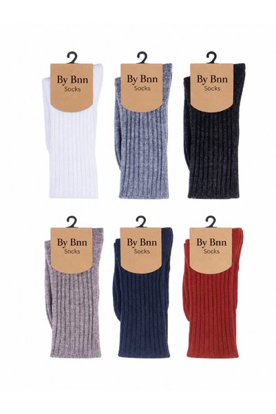 BY BNN 6-Piece Winter Women's Wool Sleeping Socks Soft Touch