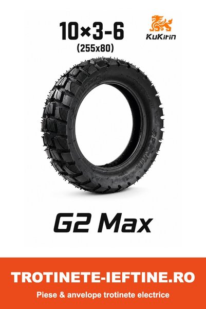 KuKirin Anvelopă Off-Road 10x3-6 (255x80) pentru G2 Max