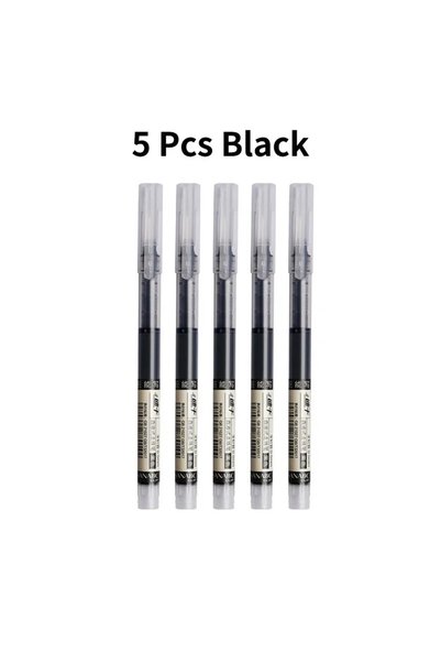 Choice 5 black pen 3-5Pcs Straight Liquid Gel Pen Quick-drying, Large-capacit...