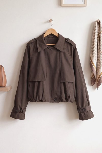 HİJABAYA Jachetă cu guler tip cămașă, mâneci raglan, căptușită, cu nasturi, c...