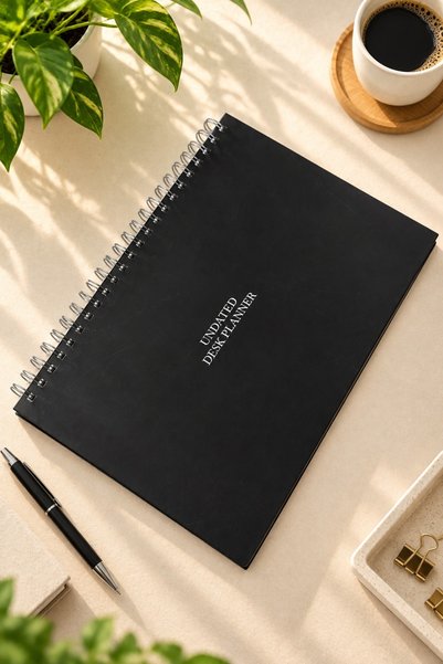 Nathy Notes Perpetual Weekly Desk Planner: 12-Month Undated Desk Planner - Navy Blue