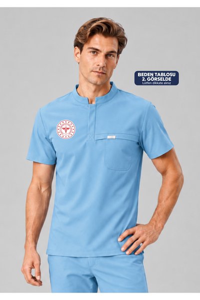Simirna Üniforma الأساسيات فقط |   زي موحد للرجال من MARIN Alaska Blue Logo P...