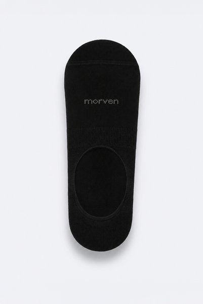 Morven Men's Brown Bamboo Plain Pattern Ballerina Socks