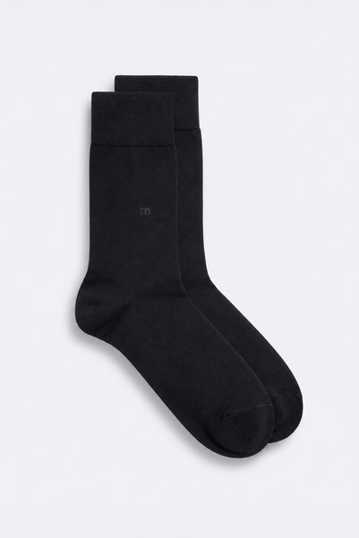 Morven Men's Black Bamboo Plain Pattern Socks