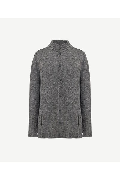 Yargıcı Regular Stand Collar Long Sleeve Cardigan