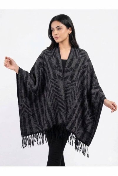 ALDAIYR Women's winter double-sided poncho shoulder 140x140