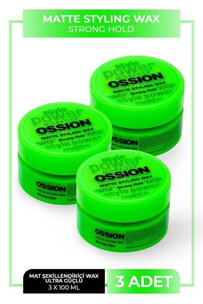 Ossion Mat Saç Şekillendirici Wax 100 ml 3 Adet