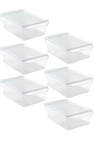 Prima Nova Fridge Organizer with Transparent Lid - 325*205*100 Mm, Set of 6