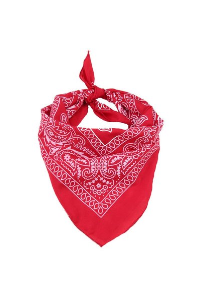 partidolu Kovboy Gösteri Retro Bez Kumaş Kırmızı Renk Beyaz Desen Bandana Ful...