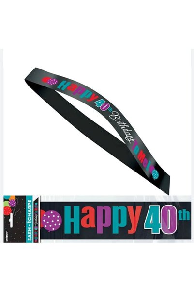 partidolu 40 Yaş Happy 40th Birthday To Me Kuşak Saten Parti Kuşağı