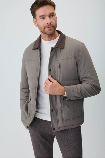 Morven Men's Mink Polyester Shirt Collar Short Filling Coat