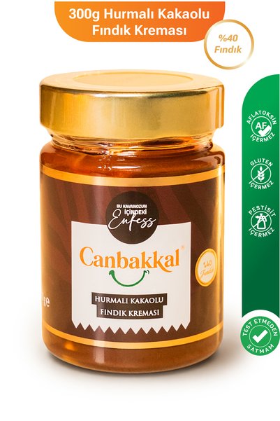 Canbakkal %40 Fındıklı Hurmalı Kakaolu Fındık Kreması 300 Gr / Şekeri Meyvede...