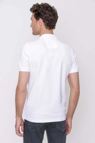 Morven Men's White Basic Polo Neck Dynamic Fit T-Shirt