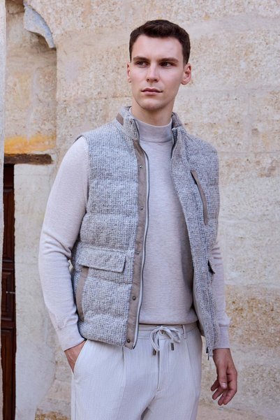 Morven Men's Mink Trend Wool Dynamic Fit Puffer Vest