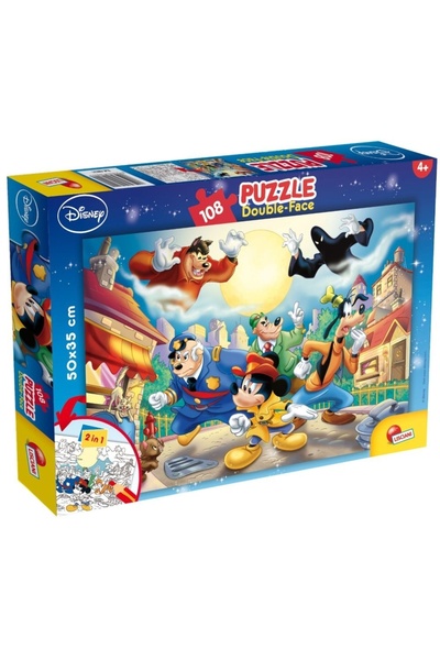 Sunman Lisciani Puzzle 2 în 1 Mickey Mouse Detectiv Plus 108 piese