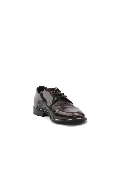Morven Erkek Bordo Neolit İğne Baskı Classic Rugan Ayakkabı