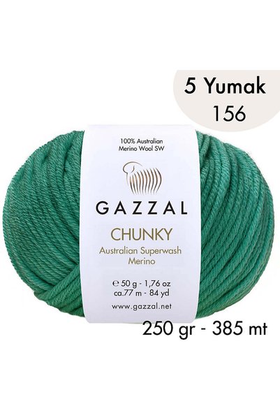 Gazzal Chunky 156 - 5 Yumak 250 Gr
