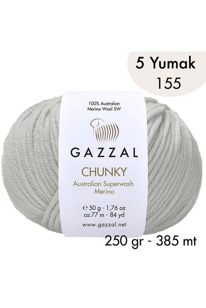 Gazzal Chunky 155 - 5 Yumak 250 Gr