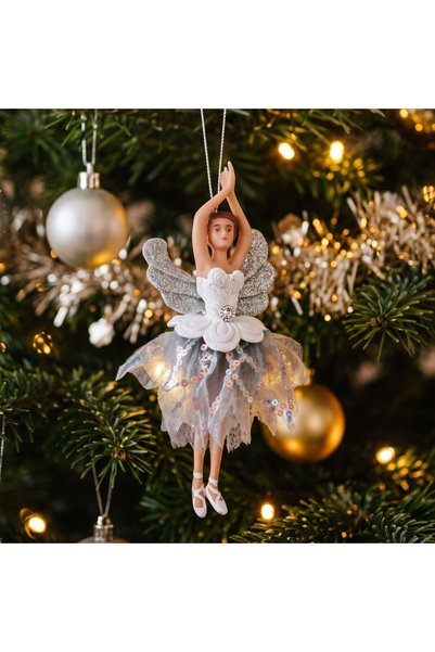 Gift Design Decorațiune Dansul Lebedei Elegantă Alb-Argintie Balerină