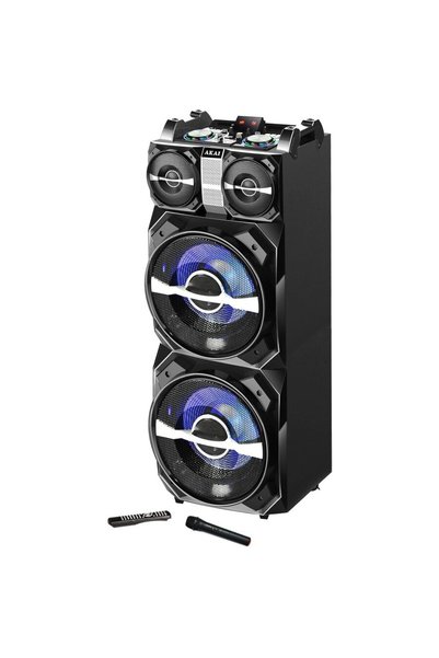 AKAI Boxa activa fixa DJ-T5, dual USB, card SD, Bluetooth, microfon wireless ...