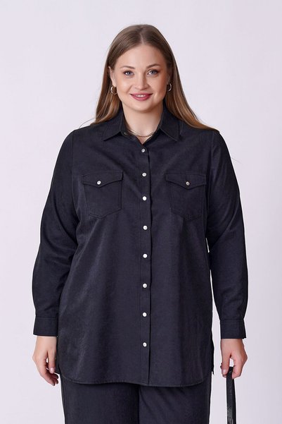 Büyük Moda Cămașă modală cu efect de denim