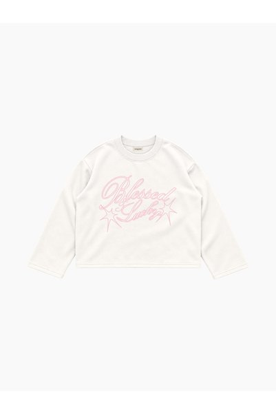 lethestudios Blessed & Lucky Uzun Kollu T-Shirt
