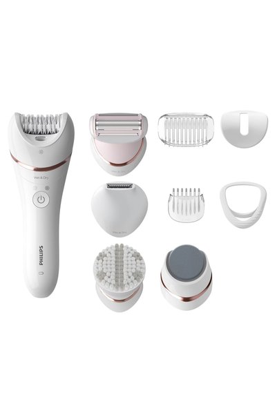 Philips Epilator umed și uscat BRE740/10, 9 accesorii, 32 pensete, utilizare ...