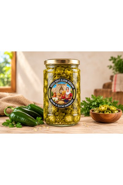 HAN Dilimli Jalapeno Biber Turşusu 1 Litre (1000 ml) - Çıtır ve Acı Meksika Biberi Turşusu