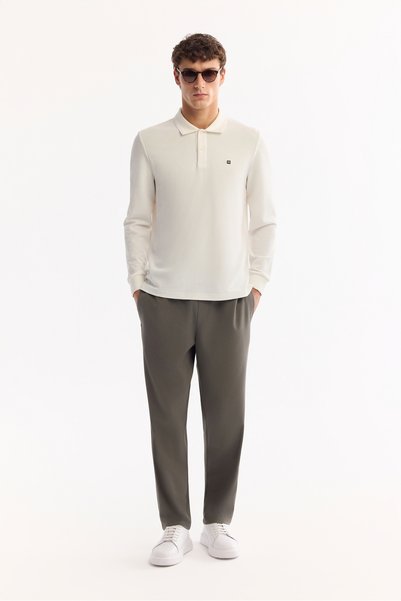 Avva Erkek Haki Beli Lastikli Bağcıklı Kolay Ütülenen Jogger Relaxed Fit Pant...